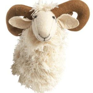 Ram Stuffed Animal Head Wall Hanging
